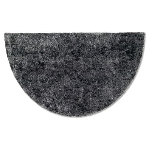 Astra Flauschige Sauberlaufmatte weich - Pure & Soft - Dunkelgrau halbrund 62x104cm - Waschbarer Küchenteppich innen - Türmatte strapazierfähig - Teppich von Astra