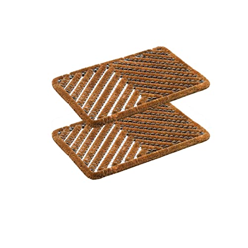 Astra Fußmatte außen Kokosmatte Türmatte - Schmutzfangmatte Bürstenmatte Fußabtreter wetterfest - strapazierfähiger Fußabstreifer Natur 40x60 cm 2er Set von Astra