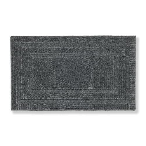 Fussmatte aussen rutschfest - Schmutzfangmatte wetterfest - Outdoor Türmatte für Eingangsbereich - Schmutzabweisende Fußmatte 40x60 cm Loop grau von Astra