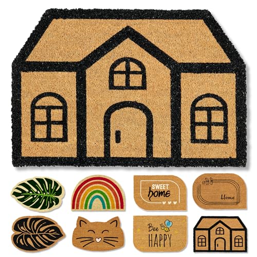 Astra natürliche Fußmatte Kokos - Kokosmatte 40x60cm Haus - rutschfeste Schmutzfangmatte robust - außen Fussmatte innen - Türmatte überdachter Außenbereich von Astra