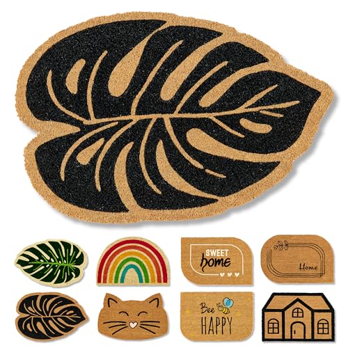 Astra natürliche Fußmatte Kokos - Kokosmatte 40x60cm Monstera - rutschfeste Schmutzfangmatte robust -außen Fussmatte innen - Türmatte Außenbereich überdacht Astra natürliche Fußmatte Kokos - Kokosmatte 40x60cm Monstera - rutschfeste Schmutzfangmatte robust -außen Fussmatte innen - Türmatte Außenbereich überdacht von Astra