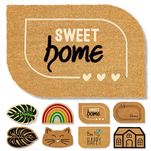 Astra natürliche Fußmatte Kokos - Kokosmatte 40x60cm Home - rutschfeste Schmutzfangmatte robust - außen Fussmatte innen - Türmatte überdachter Außenbereich von Astra