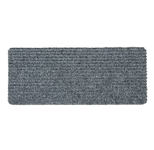 ASTRA Fußmatte innen 25x60 cm Silber - Schmutzfangmatte rutschfest – Türmatte wasserabweisend – Rib Line strapazierfähiger Fußabtreter antistatisch von ASTRA