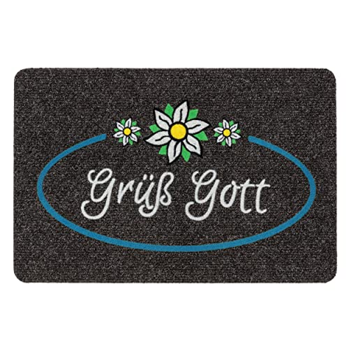 Astra Fussmatte innen mit Motiven - Passt unter die Eingangstür - Schmutzfangmatte strapazierfähig - Indoor Türmatte rutschfest - 40x60 cm Grüß Gott grau Astra Fussmatte innen mit Motiven - Passt unter die Eingangstür - Schmutzfangmatte strapazierfähig - Indoor Türmatte rutschfest - 40x60 cm Grüß Gott grau von Astra