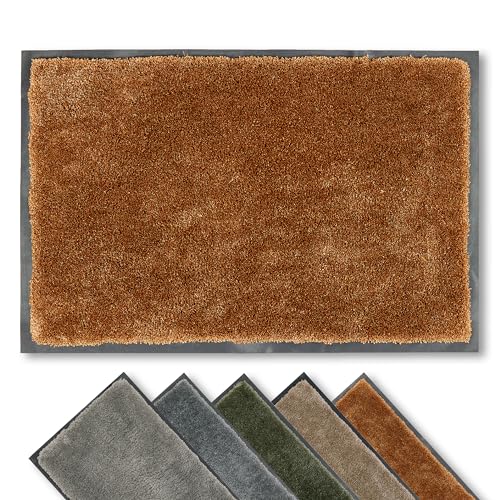 Astra Fussmatte innen rutschfest - nachhaltige Schmutzfangmatte weich - Läufer Flur waschbar per Hand - Türmatte pflegeleicht - Fußmatte Kupfer 60x80 cm von Astra