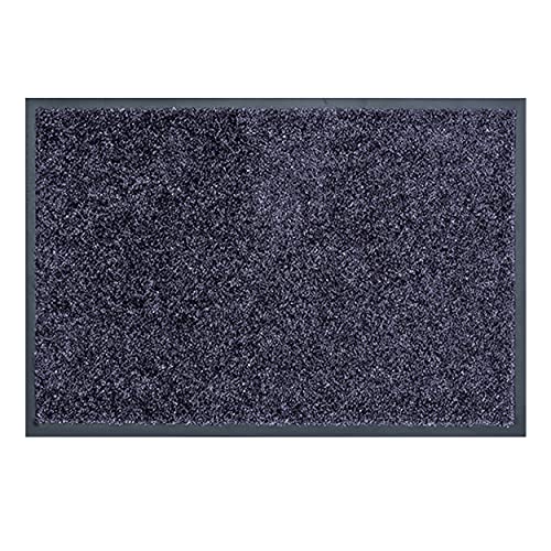 ASTRA Hochwertige Schmutzfangmatte - Fussmatte innen - bei 30° C waschbare Fußmatte - Rutschfester Läufer - Schuhablage Flur - Küche - blaugrau 60x90 cm von ASTRA