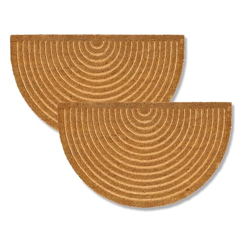 ASTRA Moderne Fußmatte Haustür - Kokosmatte 2er Set 45x75cm Halbrund Natur - rutschfeste Schmutzfangmatte - Fussmatte innen - Türmatte überdachter Außenbereich ASTRA Moderne Fußmatte Haustür - Kokosmatte 2er Set 45x75cm Halbrund Natur - rutschfeste Schmutzfangmatte - Fussmatte innen - Türmatte überdachter Außenbereich von Astra
