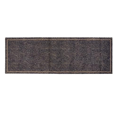 ASTRA Rutschfester Teppich Wohnzimmer - Miabella Fußmatte innen - Küche Läufer Flur Schmutzfangmatte - Sauberlauf waschbar 50x150cm Fischgrät Welcome von ASTRA