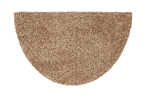 ASTRA Schmutzfangmatte waschbar 50x80 cm halbrund– Sauberlaufmatte beige 100% Baumwolle Türmatte - Entra SAUGSTARK - rutschfeste Fußmatte pflegeleicht von ASTRA