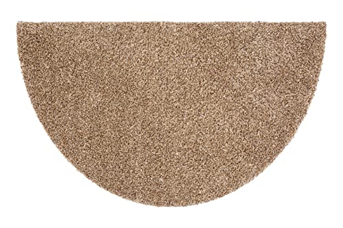 ASTRA Schmutzfangmatte waschbar 60x100 cm halbrund – Sauberlaufmatte beige 100% Baumwolle Türmatte - Entra SAUGSTARK - rutschfeste Fußmatte pflegeleicht von ASTRA