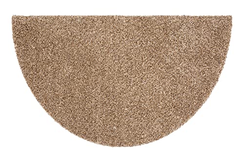Schmutzfangmatte innen waschbar 60x100 cm halbrund – Sauberlauf beige 100% Baumwolle Türmatte - Entra SAUGSTARK - rutschfeste Fußmatte pflegeleicht von Astra