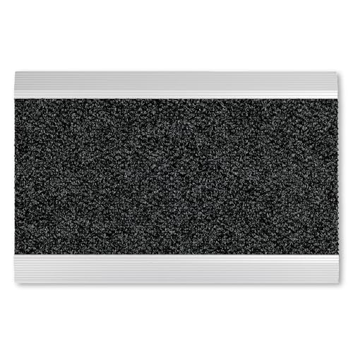 Wetterfeste Alu Fußmatte - Aluminiumkante 40x60cm grau Noppen - rutschfeste Schmutzfangmatte sehr robust - außen Fussmatte - Türmatte Außenbereich von Astra