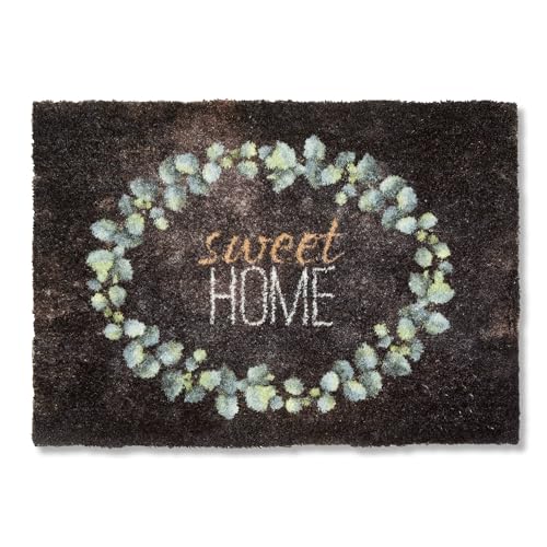 Astra Flauschige Sauberlaufmatte weich - Pure & Soft - Eukalyptus 50 x 70 cm - Waschbarer Küchenteppich innen - Türmatte strapazierfähig - Teppich läufer von Astra