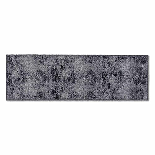 Astra Flauschige Sauberlaufmatte weich - Pure & Soft - Allover grau 50 x 150 cm - Waschbarer Küchenteppich innen - Türmatte strapazierfähig - Teppich läufer von Astra