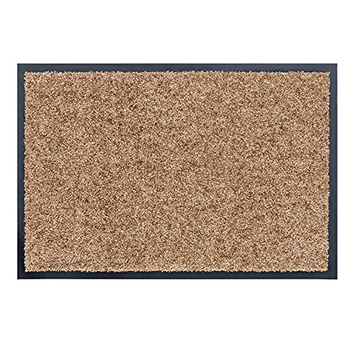 ASTRA Hochwertige Schmutzfangmatte - Fussmatte innen - bei 30° C waschbare Fußmatte - Rutschfester Läufer - Teppich Küche - Flur - Sand 90x150 cm von ASTRA