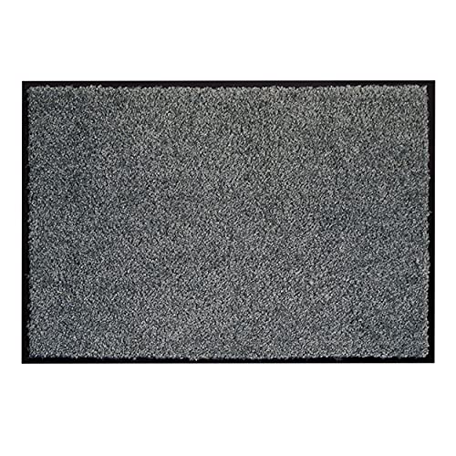 ASTRA Hochwertige Schmutzfangmatte - Fussmatte innen - bei 30° C waschbare Fußmatte - Rutschfester Läufer - Teppich Küche - Flur - grau 90x250 cm von ASTRA