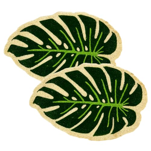 Astra natürliche Fußmatte Kokos - Kokosmatte 40x60cm 2er Set Monstera - rutschfeste Schmutzfangmatte - Fussmatte außen - Türmatte Außenbereich überdacht Astra natürliche Fußmatte Kokos - Kokosmatte 40x60cm 2er Set Monstera - rutschfeste Schmutzfangmatte - Fussmatte außen - Türmatte Außenbereich überdacht von Astra