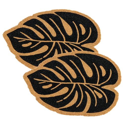 Astra natürliche Fußmatte Kokos - Kokosmatte 40x60cm 2er Set Monstera - rutschfeste Schmutzfangmatte -außen Fussmatte - Türmatte Außenbereich überdacht Astra natürliche Fußmatte Kokos - Kokosmatte 40x60cm 2er Set Monstera - rutschfeste Schmutzfangmatte -außen Fussmatte - Türmatte Außenbereich überdacht von Astra
