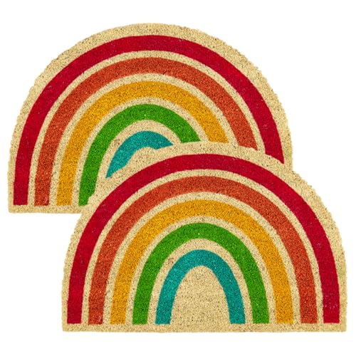 Astra natürliche Fußmatte Kokos - Kokosmatte 40x60cm 2er Set Regenbogen - rutschfeste Schmutzfangmatte - außen Fussmatte - Türmatte überdachter Außenbereich Astra natürliche Fußmatte Kokos - Kokosmatte 40x60cm 2er Set Regenbogen - rutschfeste Schmutzfangmatte - außen Fussmatte - Türmatte überdachter Außenbereich von Astra