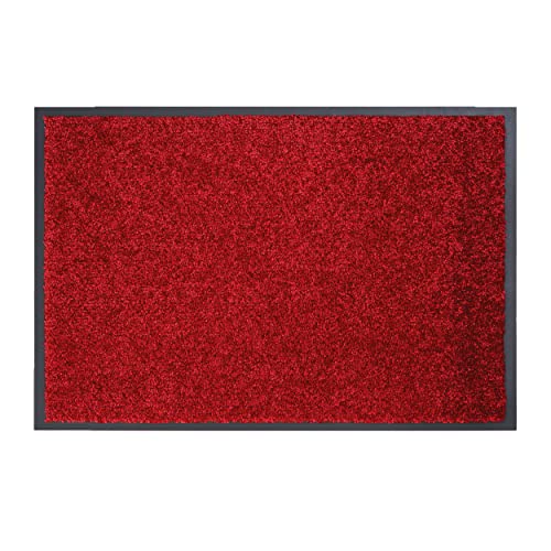 ASTRA strapazierfähige Schmutzfangmatte – rutschfeste Türmatte – Fußmatte innen Sauberlaufmatte – Eingangsmatten robust – Vorleger (rot, 80x120cm) von ASTRA