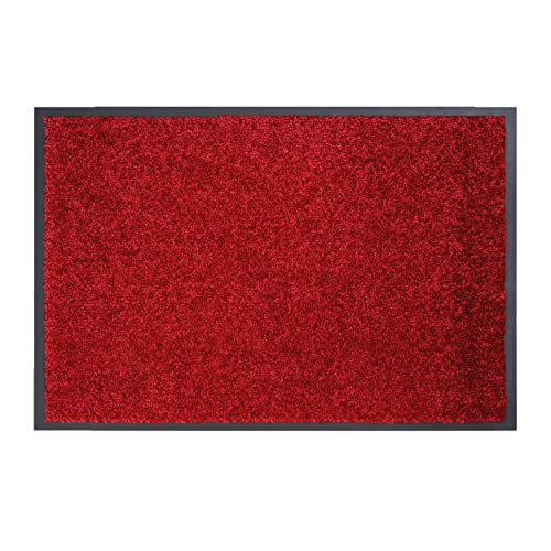 ASTRA strapazierfähige Schmutzfangmatte Perle – rutschfeste Türmatte – Fußmatten für den Innenbereich – Eingangsmatten – Vorleger (rot, 40x60cm) von ASTRA