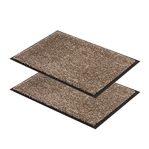 ASTRA strapazierfähige Schmutzfangmatte – rutschfeste Türmatte – Fußmatte innen Sauberlaufmatte – Eingangsmatte - Vorleger Taupe 40x60 cm 2er Set von ASTRA