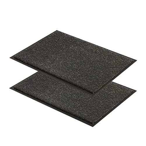 Astra strapazierfähige Schmutzfangmatte – rutschfeste Türmatte – Fußmatte innen Sauberlaufmatte – Eingangsmatte robust – Vorleger grau 80x120 cm 2er Set von Astra