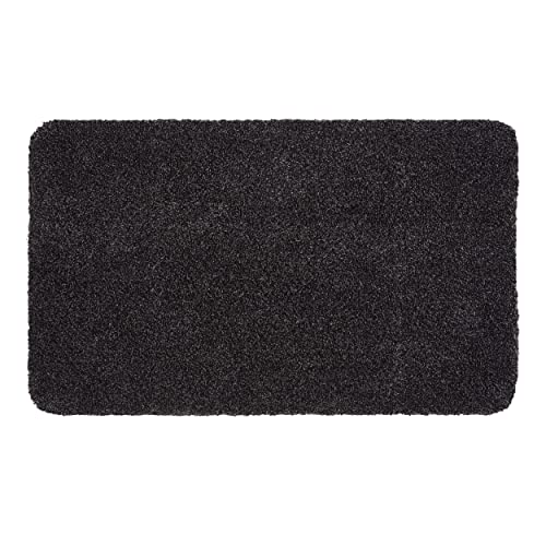 Schmutzfangmatte innen waschbar 90x150 cm – Sauberlaufmatte schwarz 100% Baumwolle Matte - Entra SAUGSTARK - rutschfeste Fußmatte pflegeleicht von Astra