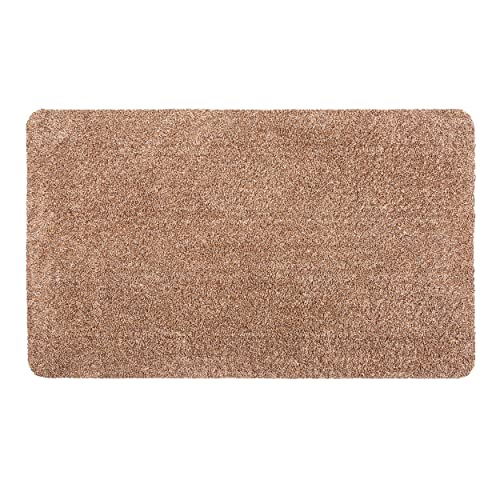 ASTRA waschbarer Fußabstreifer Baumwolle – saugstarke Fußmatte Entra – rutschfeste Matte – (90 x 150 cm – beige) von ASTRA