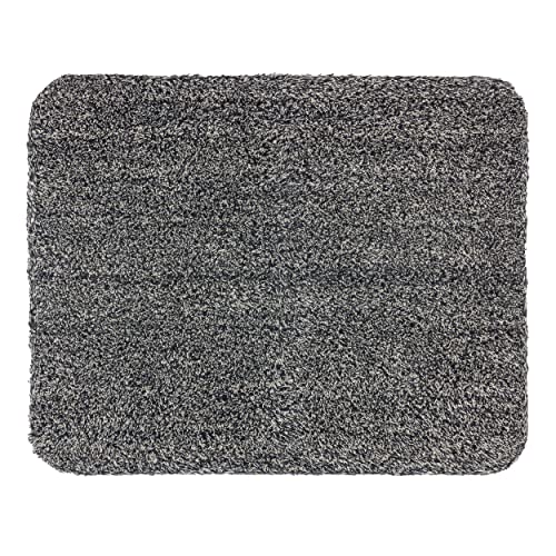 ASTRA waschbarer Fußabtreter Baumwolle – saugstarke Fußmatte Entra – rutschfeste Matte – (60 x 75 cm – anthrazit) von ASTRA