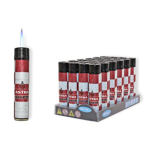 Astra Rakete Kerzenanzünder Feuerzeug mit Jetflamme, nachfüllbar, Softtouch-Drücker (24) von ASTRA