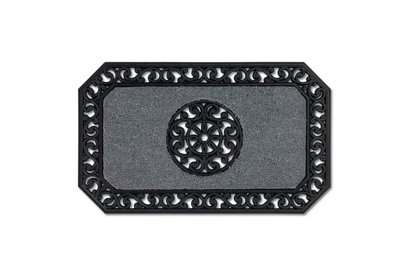 Fußmatte COCO TWIN Kokosmatte mit rutschfesten Gummirand, ASTRA, Rechteckig, Höhe: 13 mm, 45 x 75 cm in Grau von ASTRA