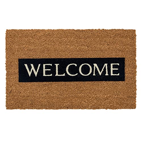 Fußmatte Kokos Natur Schmutzfangmatte - Eingangsmatte rutschfeste Türmatte robust für Innen und Außen - Coco Design Kokosmatte 40x60 cm: Welcome von Astra