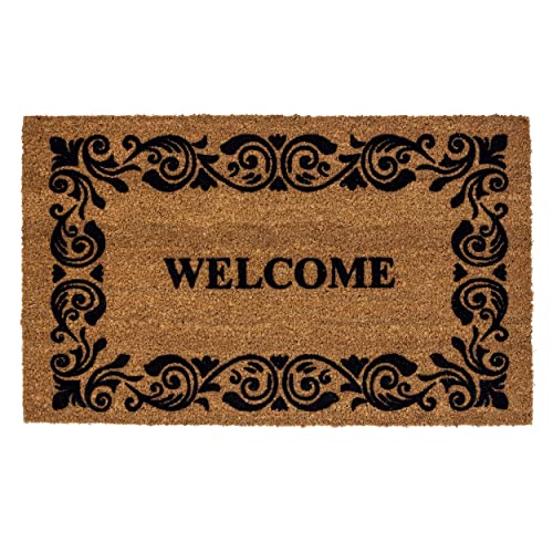 Fußmatte Kokos Natur Schmutzfangmatte - Eingangsmatte rutschfeste Türmatte robust für Innen und Außen - Coco Design Kokosmatte 45x75 cm: Welcome Deko von Astra