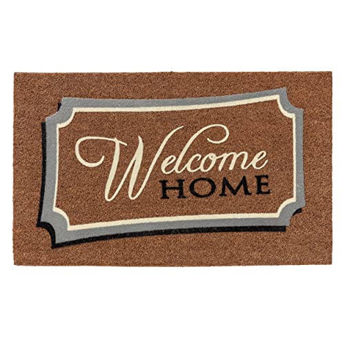 Fußmatte Kokos Natur Schmutzfangmatte - Eingangsmatte rutschfeste Türmatte robust für Innen und Außen - Coco Design Kokosmatte 45x75 cm: Welcome Home von Astra
