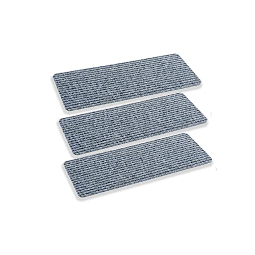 ASTRA Fußmatte innen Silber Schmutzfangmatte rutschfest – Türmatte 25x60 cm 3er Set wasserabweisend – Rib Line Fußabtreter strapazierfähig antistatisch von ASTRA