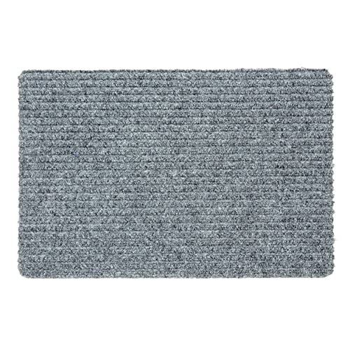 Astra Fußmatte innen Silber Schmutzfangmatte rutschfest – Türmatte 40x60 cm wasserabweisend – Rib Line strapazierfähiger Fußabtreter antistatisch von Astra