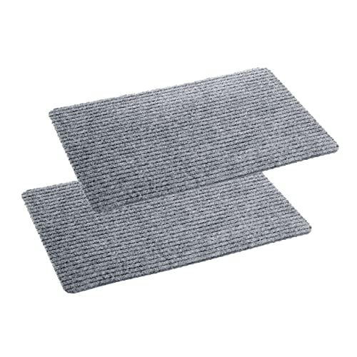 Astra Fußmatte innen Silber Schmutzfangmatte rutschfest – Türmatte 50x80 cm 2er Set wasserabweisend – Rib Line Fußabtreter strapazierfähig antistatisch von Astra