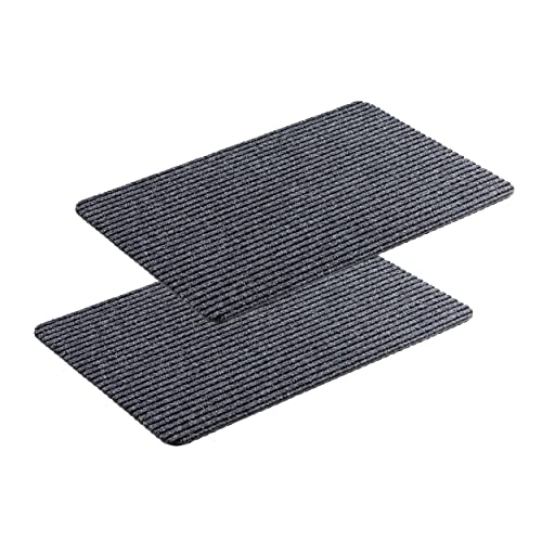 Astra Fußmatte innen grau Schmutzfangmatte rutschfest – Türmatte 40x60 cm 2er Set wasserabweisend – Rib Line Fußabtreter strapazierfähig antistatisch von Astra