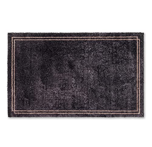 Fußmatte innen rutschfest - Bordüre anthrazit 67x110 cm - Schmutzfangmatte waschbar, pflegeleicht - Felicido Sauberlaufmatte Eingang, Flur, Haustür von Astra