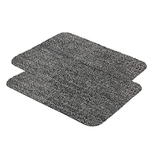 Fußmatte innen waschbar 2er Set 60x75 cm - Schmutzfangmatte Sauberlaufmatte - Fußabstreifer Baumwolle – Entra saugstark – rutschfeste Matte anthrazit von Astra