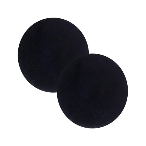 Astra Hochwertiger Kunstfell Teppich flauschig - Teppich Wohnzimmer - Hochflorteppich Lammfell Schaffell Accessoire - Dekofell 2er Set schwarz Rund Ø 35 cm von Astra