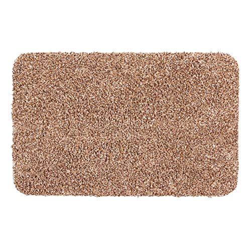 ASTRA Schmutzfangmatte waschbar 40x60 cm – Sauberlaufmatte beige 100% Baumwolle Türmatte - Entra SAUGSTARK - rutschfeste Fußmatte pflegeleicht von ASTRA