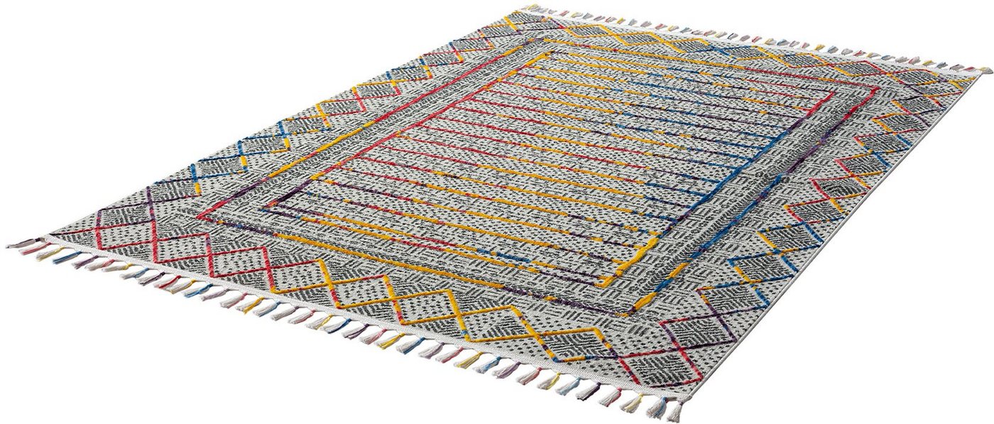 Teppich Jesi 6681 221, ASTRA, rechteckig, Höhe: 6 mm, eleganter Kurzflorteppich mit Fransen, Wohnzimmer, Kinderzimmer von ASTRA