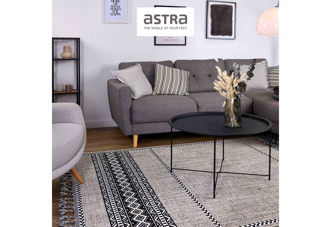 Designteppich RAVENNA Wohnzimmer Teppich, ASTRA, Rechteckig, Höhe: 5 mm, 80 x 150 cm in Dunkelbraun von ASTRA