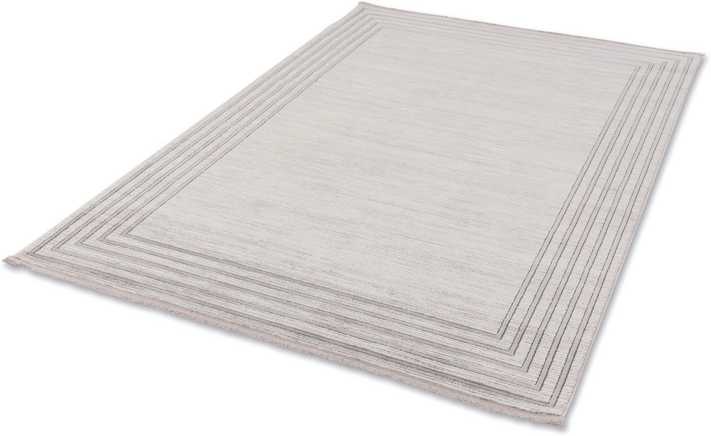 Teppich Vercelli 231/232 Kurzflorteppich, ASTRA, rechteckig, Höhe: 9 mm, 3-D Effekt, wollig weiche Oberfläche, mit Fransen, Wohnzimmer von ASTRA