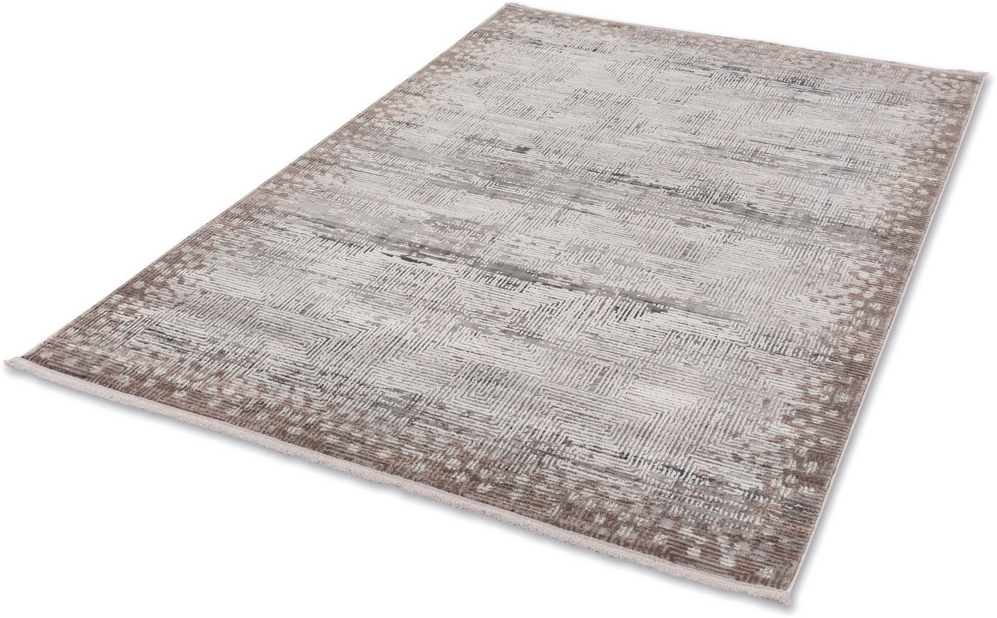 Teppich Vercelli 234 Kurzflorteppich, ASTRA, rechteckig, Höhe: 9 mm, wollig weiche Oberfläche, mit Fransen, 3-D Effekt, Wohnzimmer von ASTRA