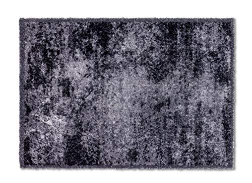 Astra Flauschige Sauberlaufmatte weich - Pure & Soft - Allover grau 50 x 70 cm - Waschbarer Küchenteppich innen - Türmatte strapazierfähig - Teppich läufer von Astra