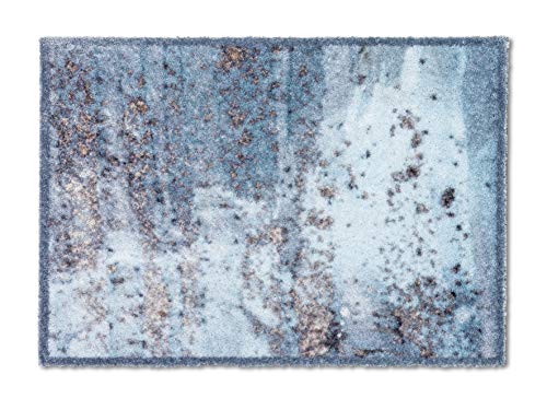 ASTRA flauschig-weiche Sauberlaufmatte Pure & Soft – Schmutzfangmatte bunt – Türmatte Innen – strapazierfähige Fussmatte – 50x70cm (Farbe: Beton hellblau) von ASTRA