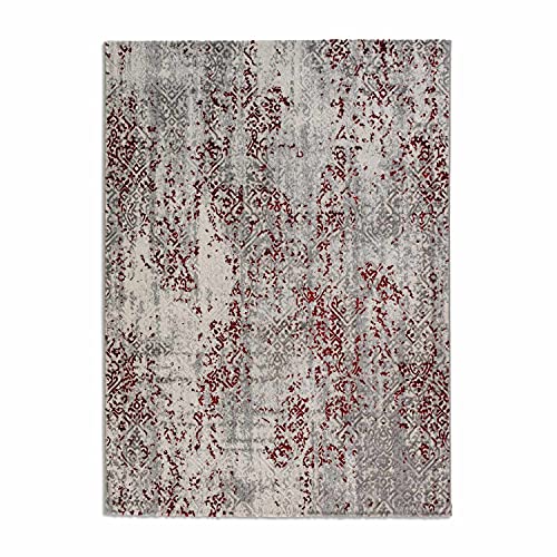 hochwertiger Designer Teppich Antea — Moderne Kurzflor Teppiche — Zimmerteppich im Vintage Design — (160x230cm, Ornamente rot/beige) von ASTRA